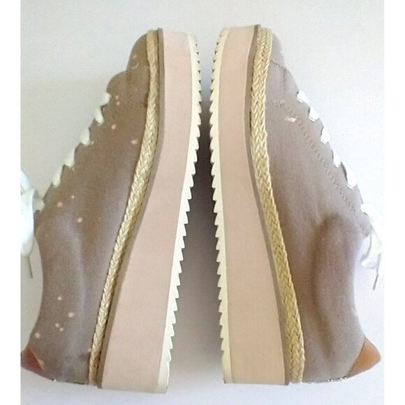 Dolce Vita Sneakers Tomas Rope Canvas Taupe Paint Splatter Platform Shoes - 8M - Picture 4 of 8